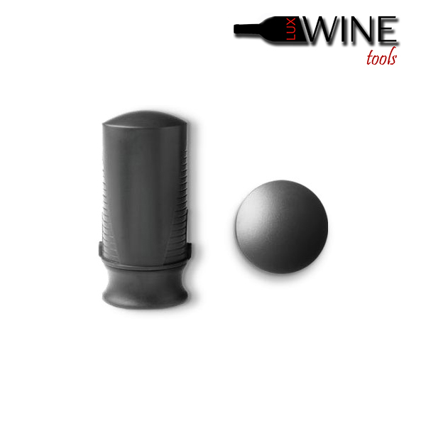 Pulltex wine aroma saver with built-in vacuum pump, functioning as a stopper preserving bouquet and freshness of wine