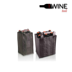 Pulltex foldable wine bag carrier for safe transport of wine bottles