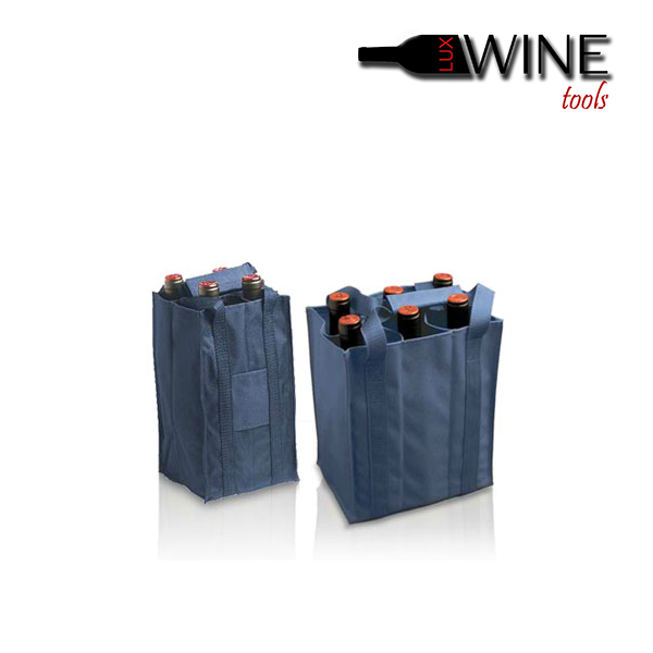Pulltex foldable wine bag carrier for safe transport of wine bottles