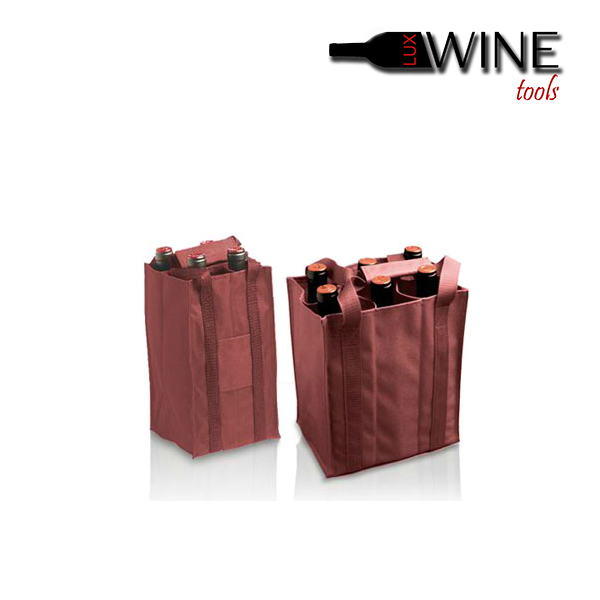 Pulltex foldable wine bag carrier for safe transport of wine bottles