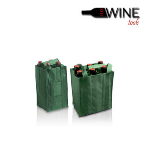 Pulltex foldable wine bag carrier for safe transport of wine bottles